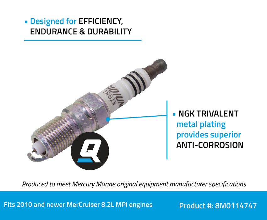 Quicksilver 8M0114747 NGK BPR6ES Standard Spark Plug, Pack of 4