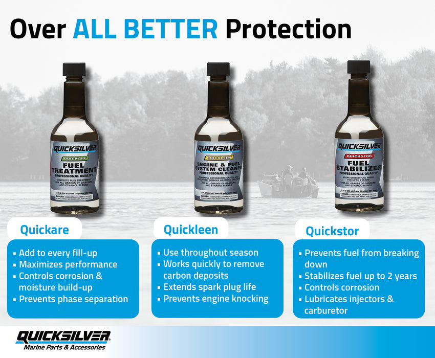 Quicksilver 8M0047922 Quickstor Fuel Treatment and Stabilizer, 12 oz