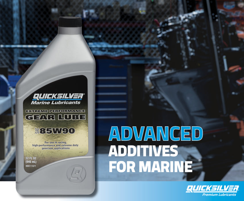 Quicksilver 85W-90 Extreme Performance Gear Lube for Outboards and Sterndrives, 1 Gallon