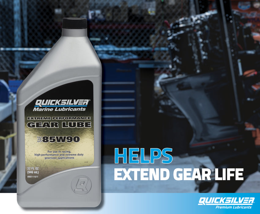 Quicksilver 85W-90 Extreme Performance Gear Lube for Outboards and Sterndrives, 1 Gallon