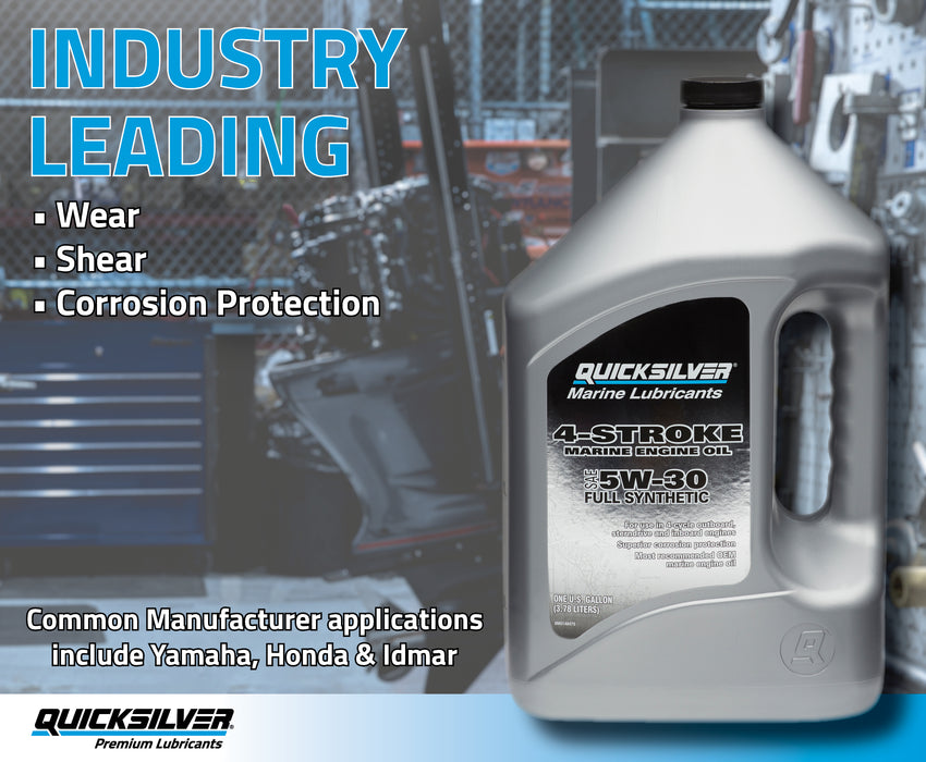 Quicksilver 5W-30 4-Stroke Full Synthetic Marine Engine Oil, 1 Quart