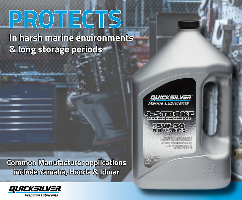 Quicksilver 5W-30 4-Stroke Full Synthetic Marine Engine Oil, 1 Quart