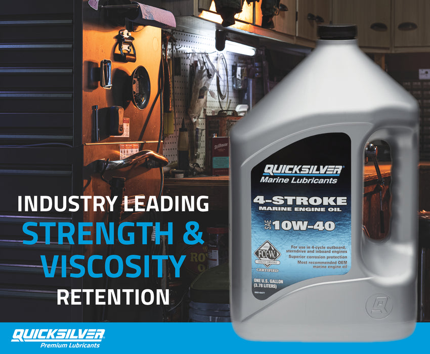 Quicksilver 10W-40 4-Stroke Marine Engine Oil, 1 Gallon