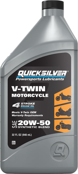Quicksilver 20W-50 Synthetic Motorcycle Oil, 1 Quart
