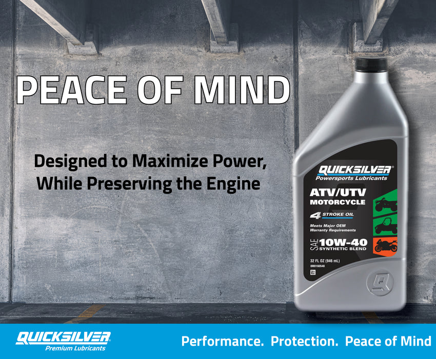 Quicksilver 10W-40 Synthetic Blend ATV/UTV/Motorcycle Oil, 1 Gallon