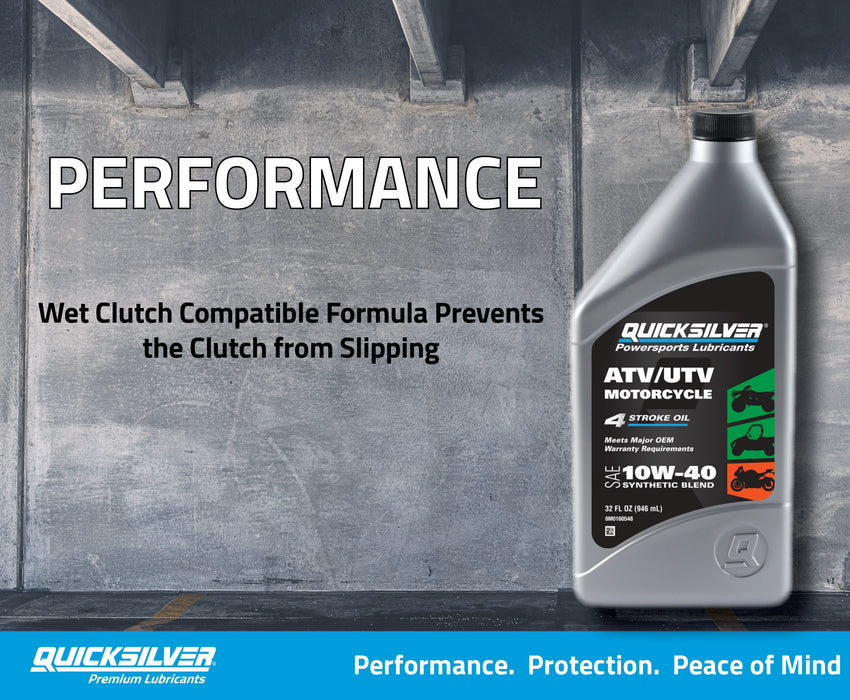 Quicksilver 10W-40 Synthetic Blend ATV/UTV/Motorcycle Oil, 1 Gallon