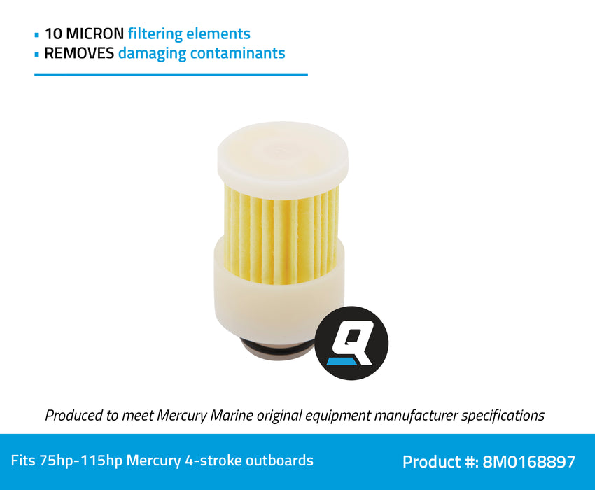 Quicksilver 8M0168897 Fuel Filter Kit for Select Mercury 4-Stroke 75-115hp Outboards