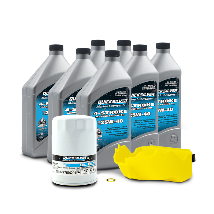 Quicksilver 25W-40 Oil Change Kit for 200-400hp 4-Stroke Mercury L6 Verado Outboards