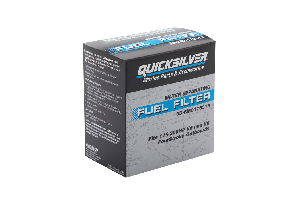 Quicksilver 8M0176313 On-Engine Water Separating Fuel Filter for Select Mercury 175-300hp Outboards