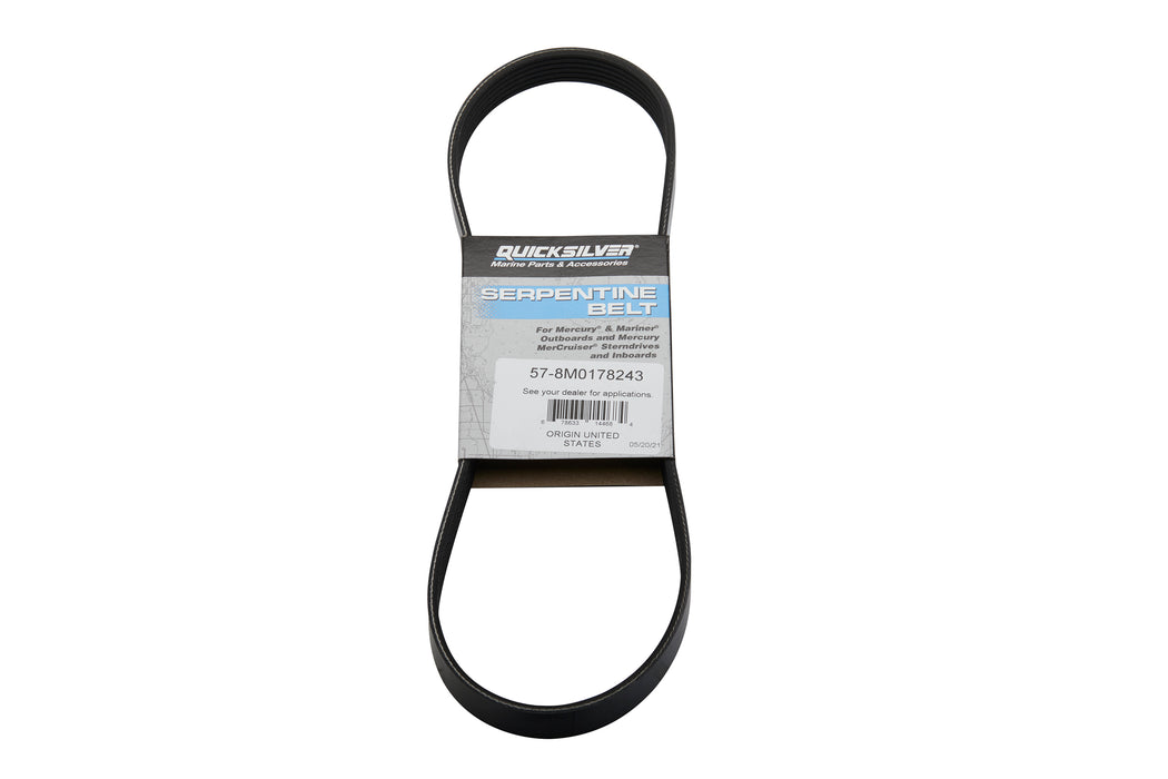 Quicksilver 8M0178243 Alternator Belt for Select Mercury 350-400 5.7L, 600HP Verado & 500HP SeaPro Outboards