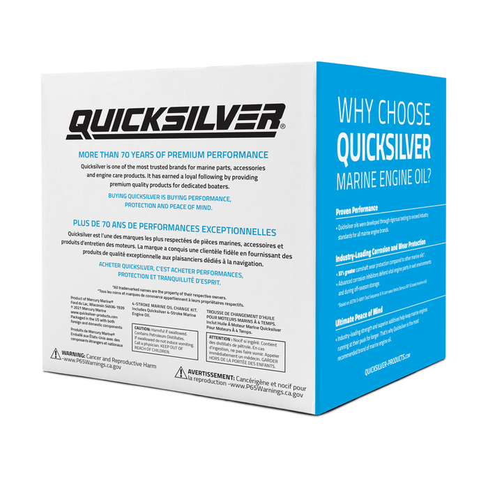 Quicksilver 25W-40 Sterndrive and Inboard V6 Oil Change Kit, Mercury MerCruiser, OMC, Chrysler Engines, Boat