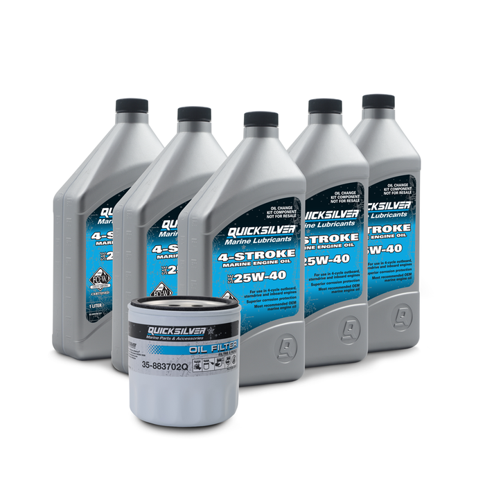 Quicksilver 25W-40 Sterndrive and Inboard V6 Oil Change Kit, Mercury MerCruiser, OMC, Chrysler Engines, Boat