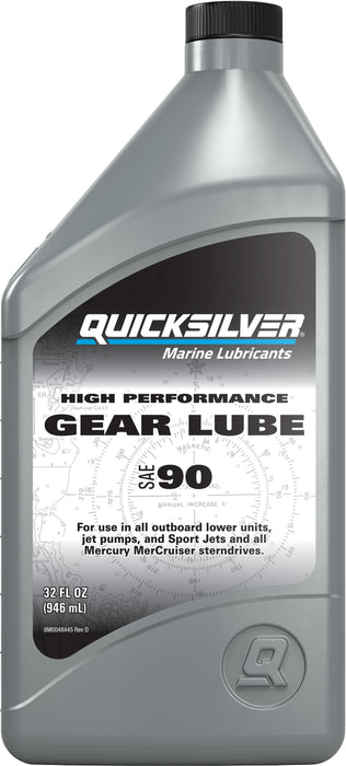 Quicksilver 8M0222065 SAE 90 High Performance Gear Lube, 32 oz.