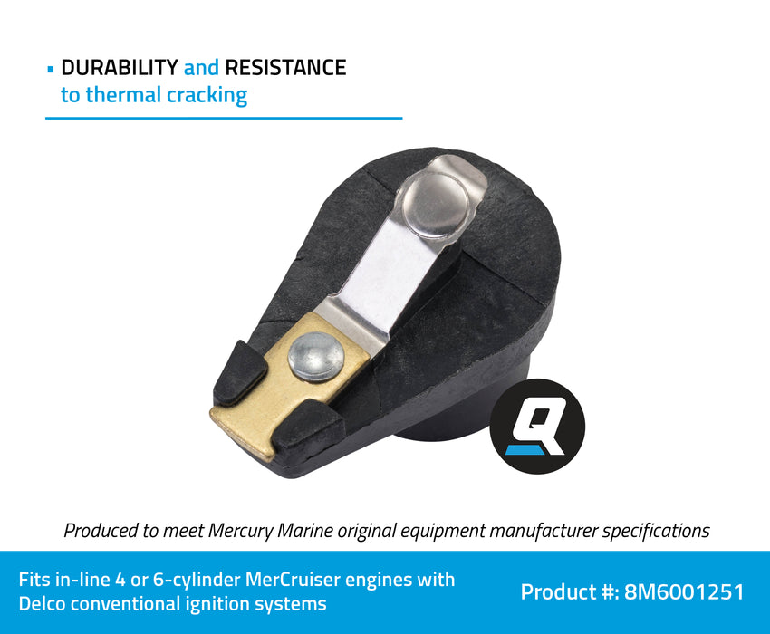 Quicksilver 8M6001251 Rotor for Marinized GM 4-Cylinder and 6-Cylinder Engines with Delco Conventional Ignition Systems