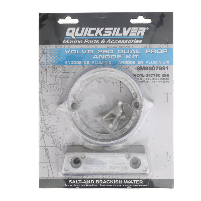 Quicksilver 8M6007991 Aluminum Anode Kit for Volvo 290 Duoprop Sterndrives