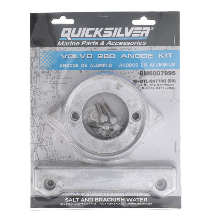 Quicksilver 8M6007995 Aluminum Anode Kit for Volvo 280 Sterndrives