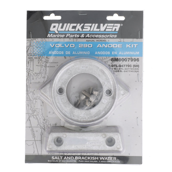 Quicksilver 8M6007996 Aluminum Anode Kit for Volvo 290 Sterndrive
