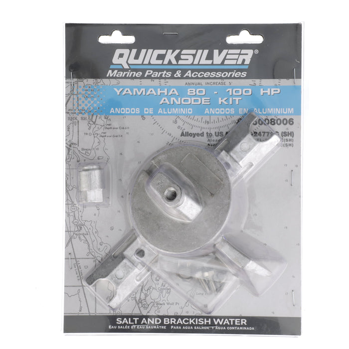 Quicksilver 8M6008006 Aluminum Anode Kit for Yamaha 80-100hp Outboards