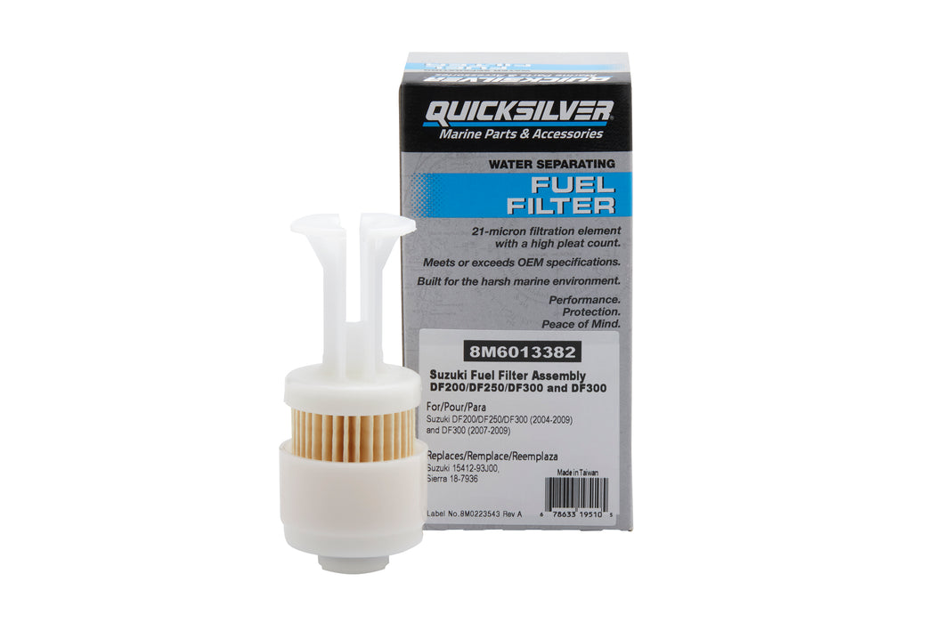 Quicksilver 8M6013382 Fuel Filter Assembly for Select Suzuki DF200/DF250/DF300 & DF300 Outboards