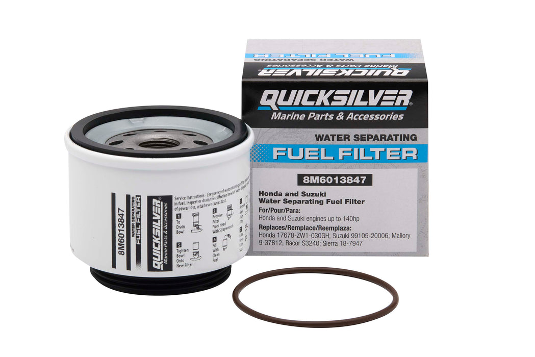 Quicksilver 8M6013847 Water-Separating Fuel Filter for Select Honda and Suzuki Outboards Up to 140hp