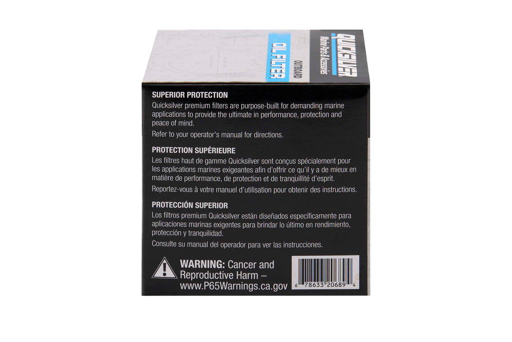 Quicksilver 8M6013852 Oil Filter for Select Johnson and Evinrude 9.9-15hp Outboards