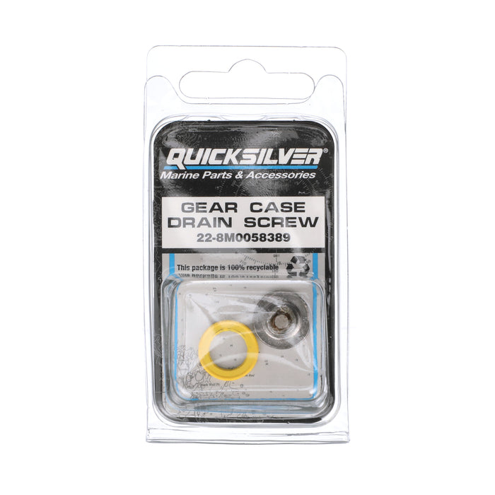 Quicksilver 8M0058389 Lower Unit Gear Lube Drain and Fill Hole Screw & Seal, Magnetic