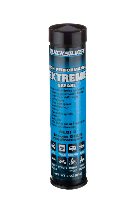 Quicksilver 8M0071837 High Performance Extreme Grease/Lubricant with PTFE, 3 oz Cartridges, Pack of 3