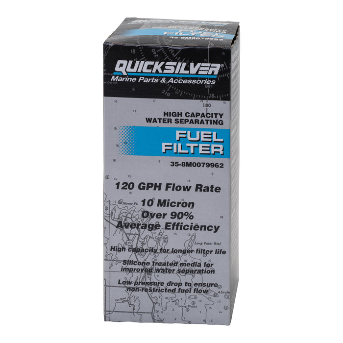 Quicksilver 8M0079962 High Capacity Water Separating Fuel Filter Element for Outboard or Sterndrive and Inboard Engines