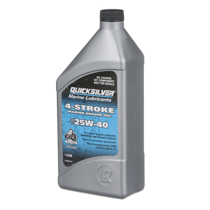 Quicksilver 25W-40 Oil Change Kit for 4-Stroke 25hp and 30hp Mercury EFI Outboards