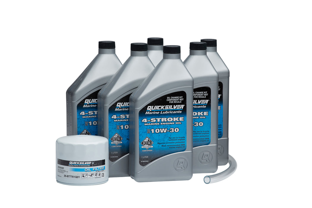 Quicksilver 10W-30 Oil Change Kit for 4-Stroke 150hp Mercury and Mariner Outboards