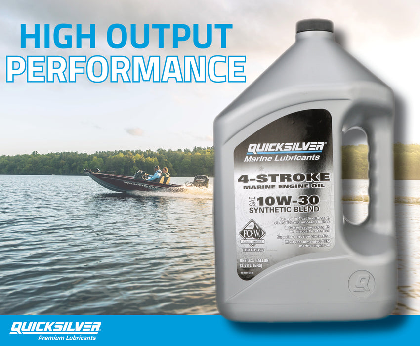 Quicksilver 10W-30 4-Stroke Synthetic Marine Engine Oil, 1 Quart