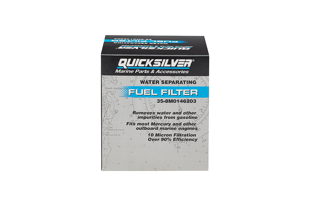 Quicksilver 8M0146203 Water Separating Fuel Filter, 10-Micron Filtration, Quicksilver Head
