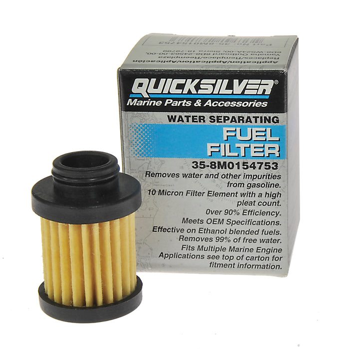 Quicksilver 8M0154753 Inline Water Separating Fuel Filter for Select Yamaha 20-115hp Outboards