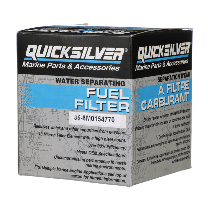 Quicksilver 8M0154770 Water Separating Fuel Filter for Select Volvo Penta, Cobra EFI, Johnson and Evinrude 100-300hp Outboards