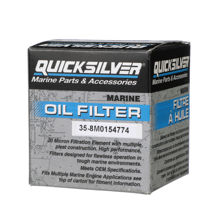 Quicksilver 8M0154774 20 Micron Oil Filter for Various Marine Engines