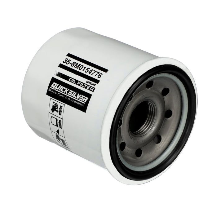 Quicksilver 8M0154776 20 Micron Oil Filter for Select Yamaha, Honda, and Nissan/Tohatsu 9.9-115hp Outboards, 2000-2018