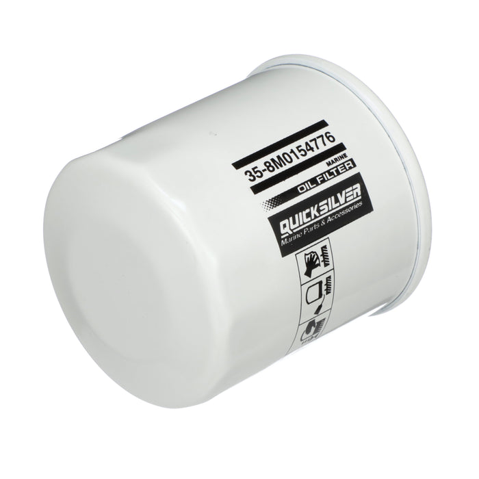 Quicksilver 8M0154776 20 Micron Oil Filter for Select Yamaha, Honda, and Nissan/Tohatsu 9.9-115hp Outboards, 2000-2018
