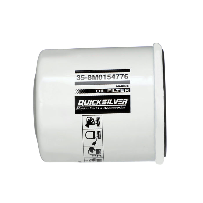 Quicksilver 8M0154776 20 Micron Oil Filter for Select Yamaha, Honda, and Nissan/Tohatsu 9.9-115hp Outboards, 2000-2018