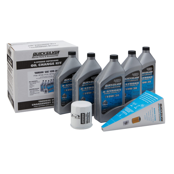 Quicksilver 10W-30 Oil Change Kit for 4-Stroke Yamaha F150 Outboards