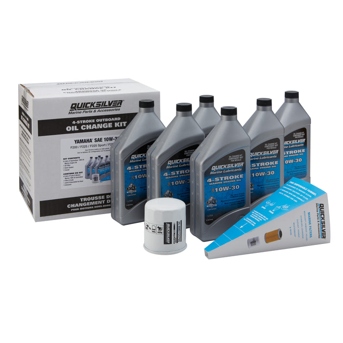 Quicksilver 25W-40 Oil Change Kit for 4-Stroke Yamaha F200 through F250 Outboards