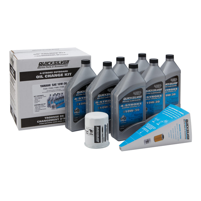 Quicksilver 10W-30 Oil Change Kit for 4-Stroke Yamaha F225 through F300 Outboards