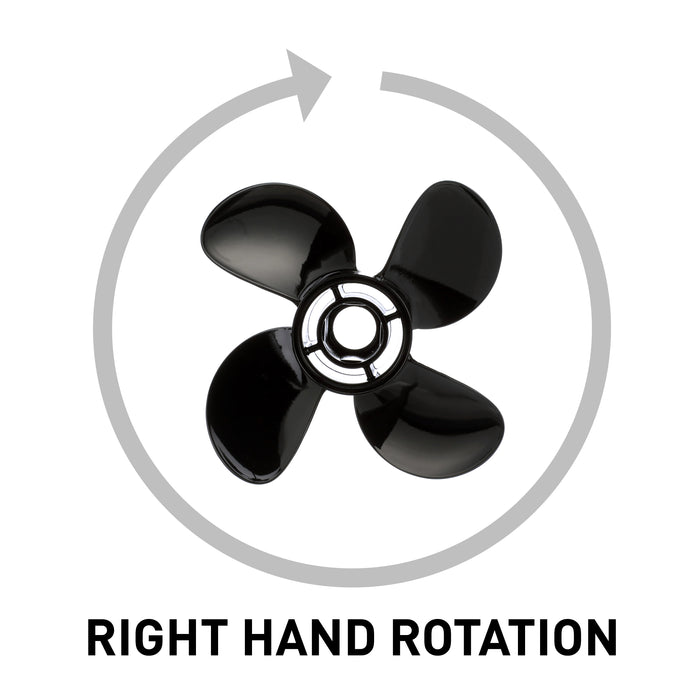 Quicksilver Nemesis 4-Blade Aluminum Propeller, 10.1" Diameter x 15" Pitch, Right Hand Rotation