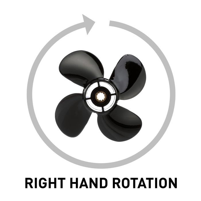 Quicksilver Nemesis 4-Blade Aluminum Propeller, 9.3" Diameter x 9.5" Pitch, Right Hand Rotation