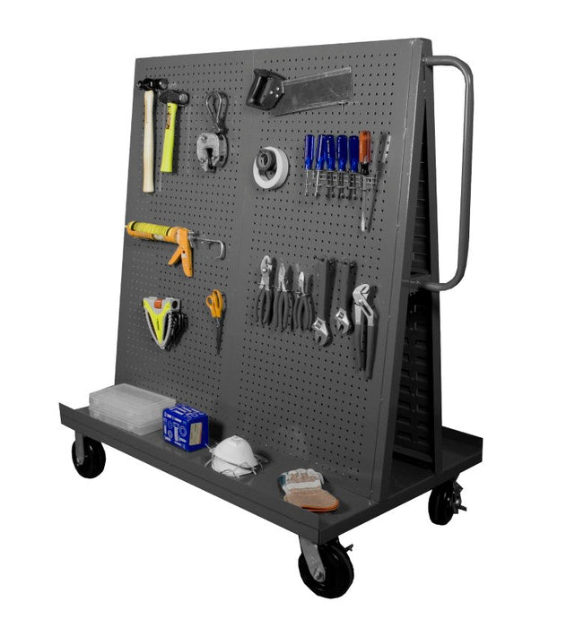 AF-3048-PB-95 A-Frame Truck, Pegboard Panels, Gray