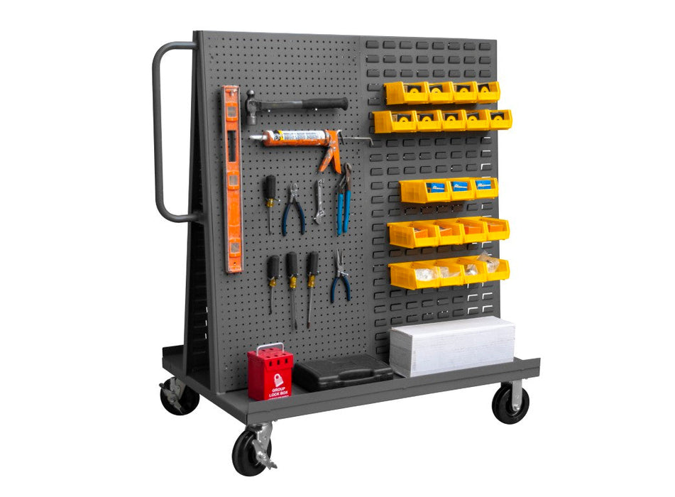 AF-3048-PBLP-BS-95 A-Frame Truck, Louvered, Pegboard, Gray