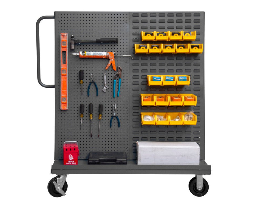 AF-3048-PBLP-BS-95 A-Frame Truck, Louvered, Pegboard, Gray