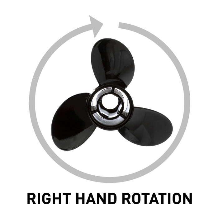 Quicksilver Black Diamond 3-Blade Aluminum Propeller, 10.4" Diameter x 14" Pitch, Right Hand Rotation