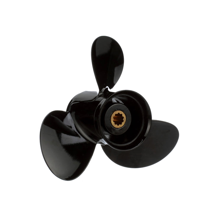 Quicksilver Black Diamond 3-Blade Aluminum Propeller, 9.25" Diameter x 12.5" Pitch, Right Hand Rotation