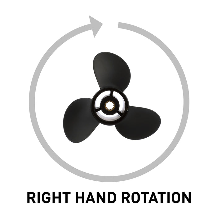 Quicksilver Black Diamond 3-Blade Aluminum Propeller, 10" Diameter x 13" Pitch, Right Hand Rotation