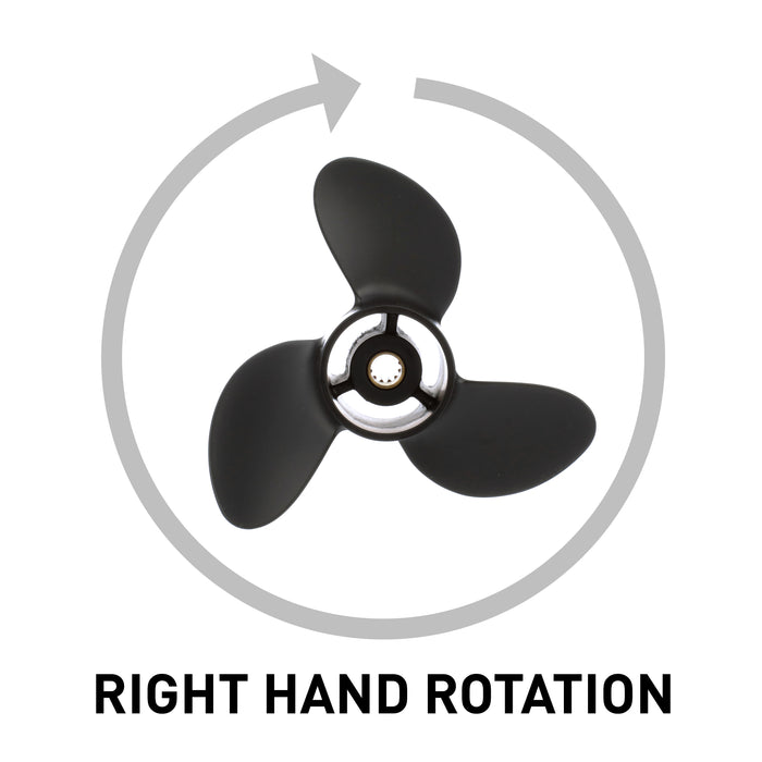 Quicksilver Black Diamond 3-Blade Aluminum Propeller, 7.8" Diameter x 8" Pitch, Right Hand Rotation